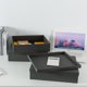 thumbnail image 5 of Cajas de papel kraft negro para almacenamiento - Juego de 3 cajas apilables para álbumes de recortes con tapas: Cajas de almacenamiento decorativas para almacenamiento de fotos de carbón gris para obr, 5 of 5