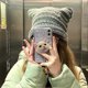 thumbnail image 3 of Women's Cat Beanie Crochet Hats with Ears Knitted Winter Warm Elastic Cap Slouchy for Girls Adults Kids, 3 of 5