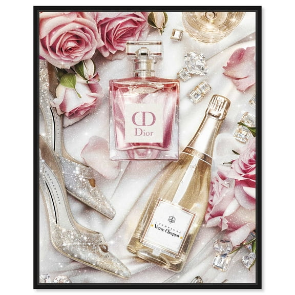 Sparkling Glam Arrangement II Canvas Fashion Art by Art Remedy, Black Frame, 16" x 20"