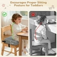 thumbnail image 4 of Toddler Booster Seat for Dining Table, Caveen Waterproof Booster Seat for Kitchen Chair, with Adjustable Straps, Portable Increasing Cushion at Home or Going Out, Non-Slip, Grey, 4 of 8