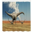 thumbnail image 2 of Ambesonne Jurassic Shower Curtain, Diplodocus Dinasours, 69"Wx84"L, Khaki Blue Grey, 2 of 4