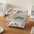 thumbnail image 3 of BKSTN 3 Tiers Paper Organizer for Desk Desktop White File Holder Office Desk Organizer Mail Letter Tray & Paper Sorter Document Notebooks Storage Rack for Home Office Classroom, 3 of 5