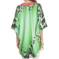 thumbnail image 2 of Sakkas Tallulah Wide Circle Blouse Poncho Top With Tie Neck Enclosure With Beads - Bright Green / Multi - OS, 2 of 4