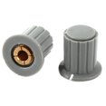thumbnail image 1 of Unique Bargains 2 Pcs 16x16mm 4mm Shaft Dia Volume Control Plastic Potentiometer Knobs Caps, 1 of 1