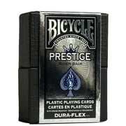 (2 pack) Bicycle Prestige Plastic Premium Playing Cards, Standard Index, 1 Deck (Red or Blue - Color May Vary)