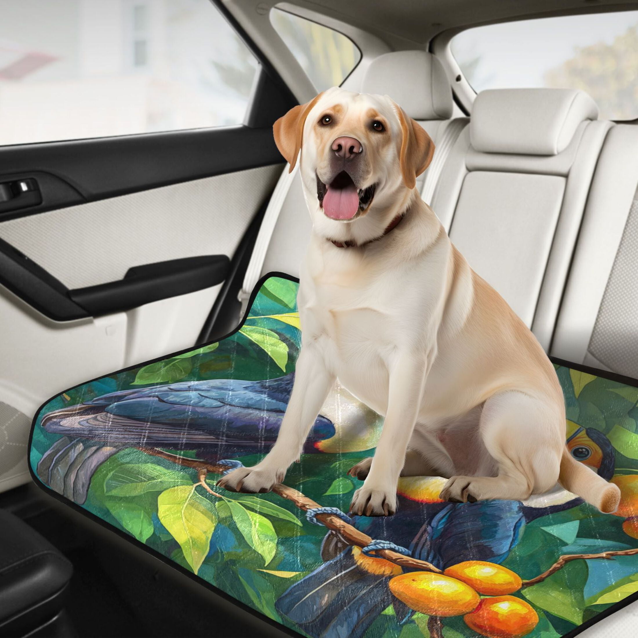 Qxltty Toucans Perched on Branches Cat litter Pads Pet Set of 3 Diaper Mats Center Anti-leakage Layer Absorbent Soft and Comfortable