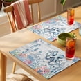 thumbnail image 4 of Coastal Octopus Placemats Set of 8 Beach Nautical Ocean Coral Seahorse Vintage Place Mats Indoor Wipeable Table Mats Washable Dining Table Placemats for Kitchen Holiday Party Home Decor 13x19 Inch, 4 of 9