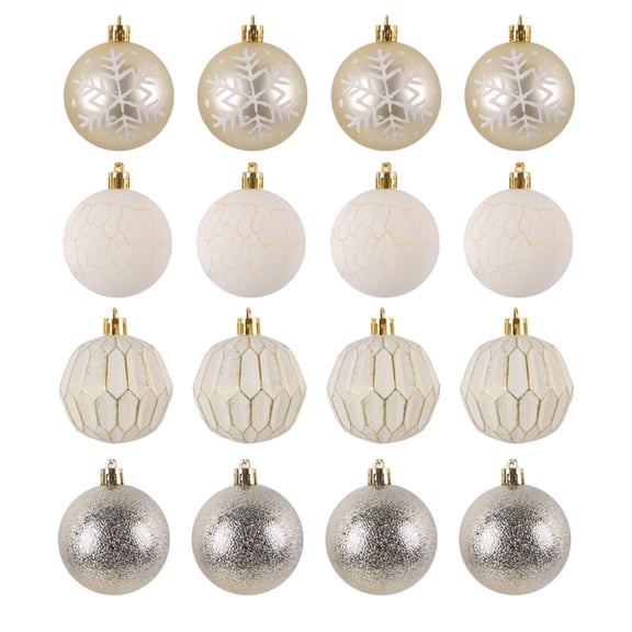 CIYISON Pack Of 16 Hand Painted Christmas Sphere Hanging Ornament For Holiday Decors