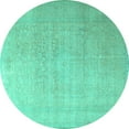 thumbnail image 1 of Ahgly Company Machine Washable Indoor Round Persian Turquoise Blue Traditional Area Rugs, 5' Round, 1 of 4