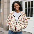thumbnail image 3 of DISNIMO Christmas Hoodies for Women Snowman Snowflake Printed Sport Sweatshirt Zip Up Jacket Coat with Pockets, L, 3 of 6