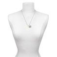 thumbnail image 3 of Delight Jewelry Sunflower Crystal Bicone Silvertone Script Initial Disc - M - Charm Necklace, 20"+3", 3 of 4
