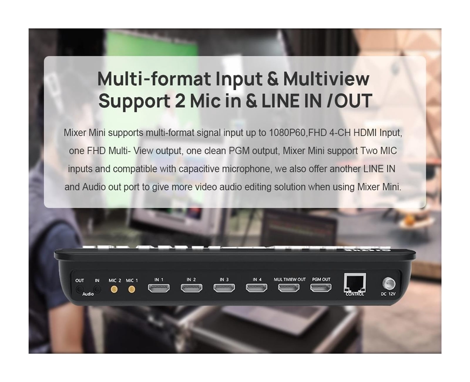 Mixer MiNi 4-CH FHD Video Live-Streaming Multi-view And Recording