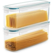 Komax Set-of-2 Pasta Containers, Airtight Spaghetti Storage, 77-oz
