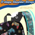 thumbnail image 5 of Game Controller Black Patternx 17" School Backpacks for Teens,Waterproof Oxford Fabric,S-Shape Padded Straps for School,Travel,Hiking,Camping, 5 of 6