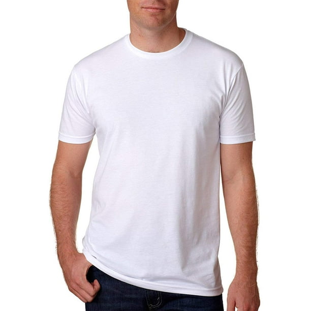 NL6210 Men's 60% Cotton/40% Polyester Neck T-Shirt White - Medium By Next Level Walmart.com