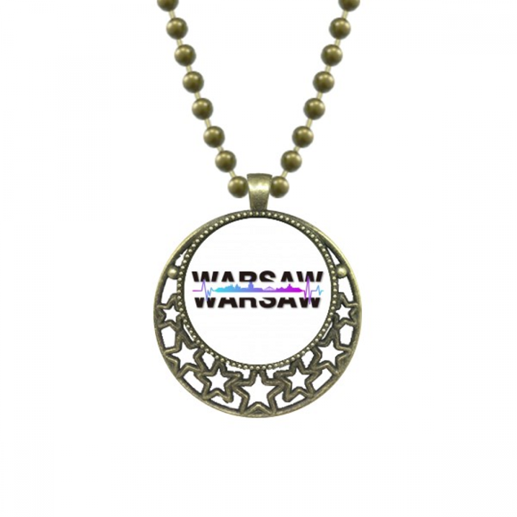 Urban Wave Warsaw Architecture Pendant Star Necklace Moon Chain Jewelry