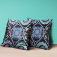 thumbnail image 4 of Bohemian Mandala Vector Indoor/Outdoor Pillow with Removable Cover in Black Blue Orange Pink20x20, 4 of 5