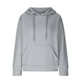 thumbnail image 6 of Usmixi Hoodies for Women Winter Knit Hooded Sweatshirt for Women Casual Solid Loose Drawstring Pullover Hoodies Long Sleeve Ladies Sweater Sweatshirts with Pocket Sale, 6 of 7
