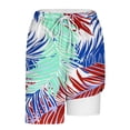 thumbnail image 6 of Purcolt Mens Swim Trunks with Compression Liner 5 inch Inseam Quick Dry 2 in 1 Swimming Board Beach Shorts with Pockets, 6 of 7