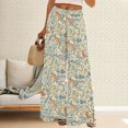 thumbnail image 2 of YUANGUANST Women's Wide Leg Pants Womens Wide Leg Palazzo Pants Boho Floral 2025 Summer Beach Culottes Flowy Casual Trousers For Vacation Business Work Casual Pants, 2 of 4