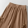 thumbnail image 7 of Bow Tie Wide Leg Pants for Womens Drawstring Elastic Waist Sweatpants Baggy Relaxed Fit Jogger Pants High Waisted Tummy Control Fleece Jogger Sweatpant with Pockets, 7 of 7