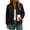 Black, variant on Women's Solid Color Long-sleeved Plaid Thick Baseball Jacket/Cotton Coat Beige L