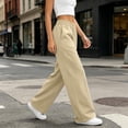 thumbnail image 6 of Jaunzuar Workout Pants Women Elastic Waist Straight Leg Sweatpants Versatile Running Casual Pants with Pocket S, 6 of 8