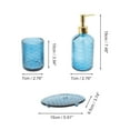 thumbnail image 2 of Unique Bargains 1 Set Reusable Waves Bathroom Accessories Kit Blue Glass, 2 of 4
