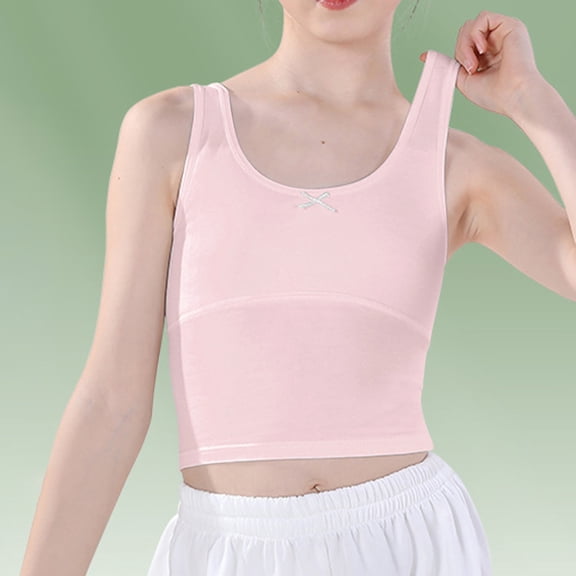 UACY Kids Girls Dance Tank Tops Tween Girls Cotton Sleeveless Summer Undershirt Casual Camisole Athletic Ballet (Pink, 9-10 Years)