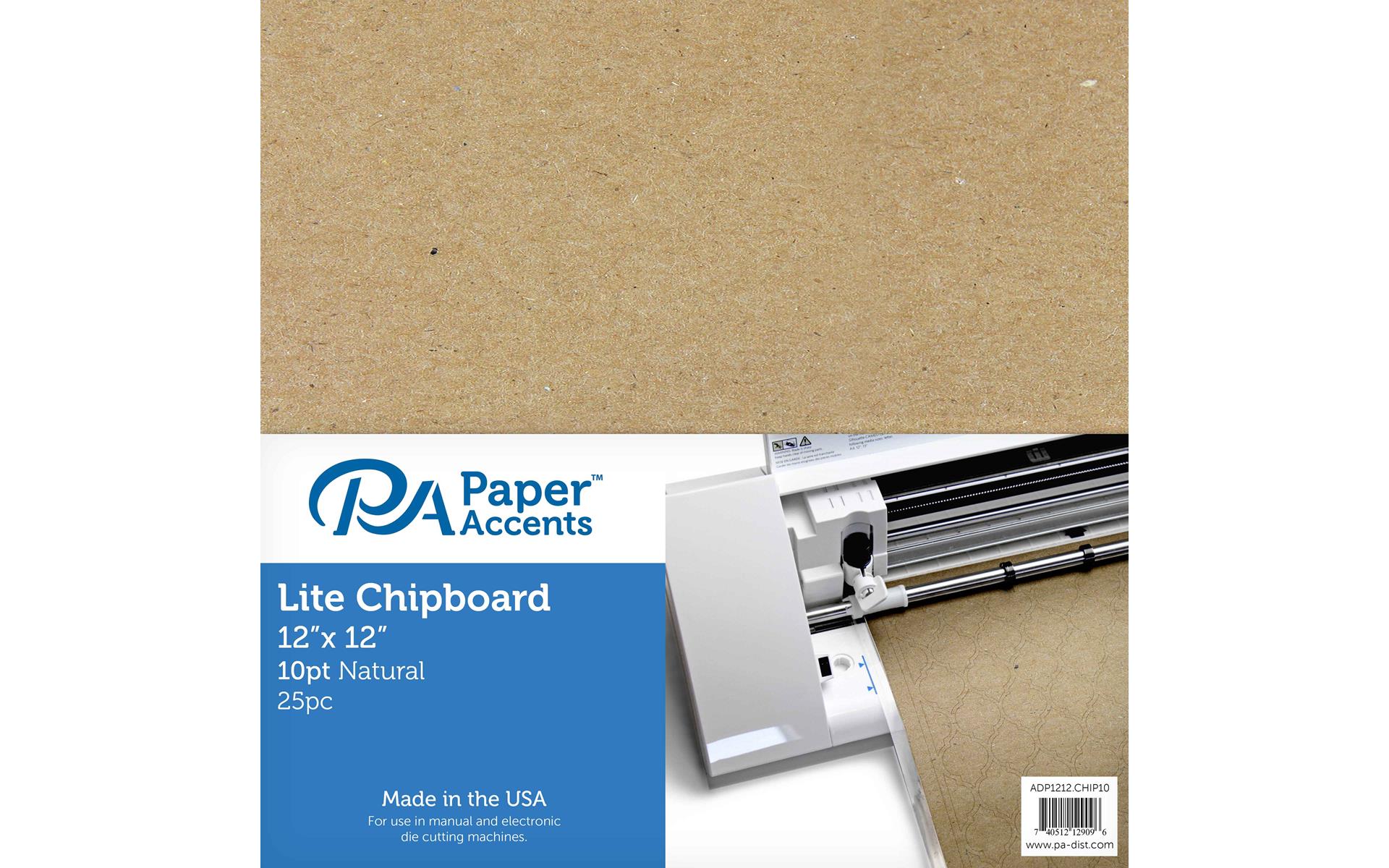 Paper Accents Chipboard 12"x 12" Thin 10pt 25pc Natural
