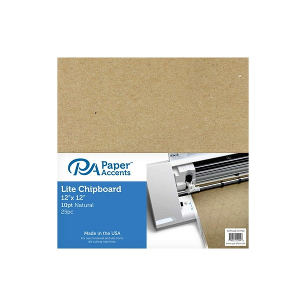 Chipboard 12x12 Thin 10pt 25pc Pk Natural