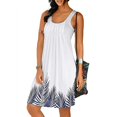thumbnail image 3 of BJYX Sundress Femmes Casual Robe d'Été Cou Sans Manches Plissé Imprimé Beachwear Tank Sundresses Swing Robe, 3 of 5