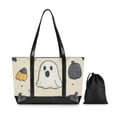 thumbnail image 7 of FORMRS Canvas Laptop Tote Bag for Women with 15.6" Computer Compartments Shoulder Handbag, Halloween Black Pumpkins, 7 of 7
