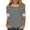 Grey, variant on Women Tees Shirts Tops Three Quarter Sleeve Color Block Crewneck Tunic 2025 Fall Outfits