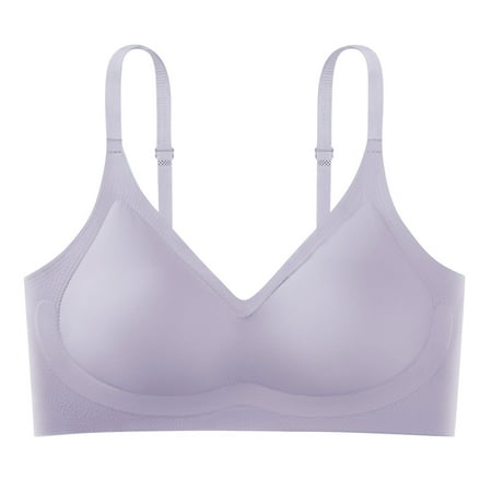 TrendVibe365 No Underwire Bras for Women No Underwire Push up Underoutfit Bralettes Padded Adjustable Strap Corset Bra Full Coverage Crop Cami Top Comfortable Lingerie Purple M