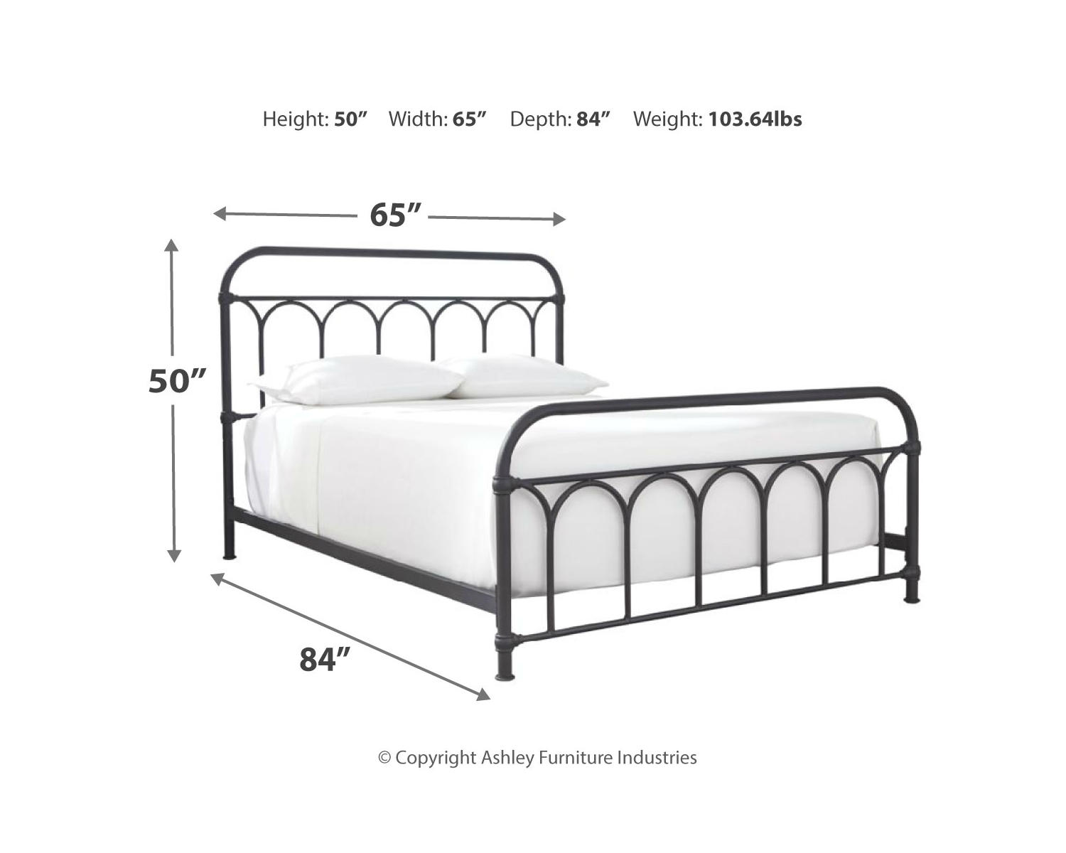 Signature Design by Ashley Casual Nashburg Queen Metal Bed  Black - image 4 of 8
