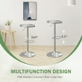 thumbnail image 5 of Metal Bar Stools, Counter Height Adjustable Barstools, Backless 360° Swivel Kitchen Stools for Island, Dining, Bistro, Pub (Sliver), 5 of 13