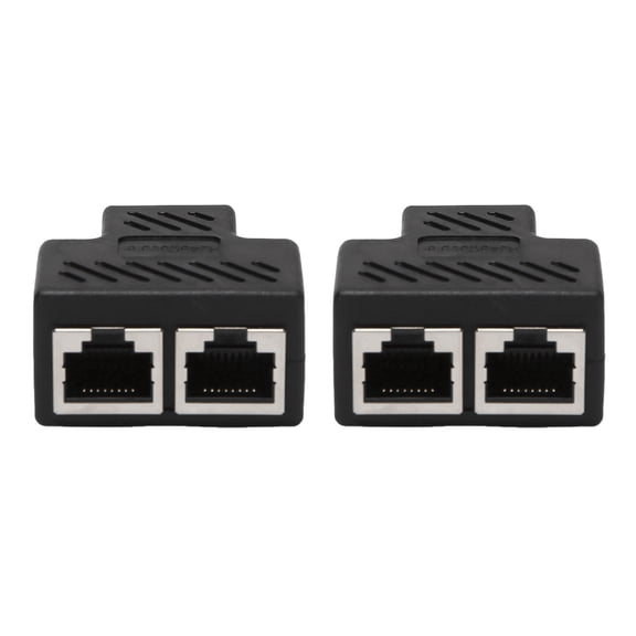 2 Port RJ45 Splitter Adapter LAN Network Ethernet Extender Connector Plug Lot 2Pcs