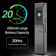 thumbnail image 3 of Graflsoa K66 Digital Voice Recorder with 16GB Built-in Card, 72-Hour Storage, 0.96" TFT Color Screen, 1536kbps Max Bitrate, Playback/Headphone/Voice Control/Gain Features, Rechargeable Battery, 3 of 6
