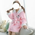thumbnail image 5 of Kawaii Sanrio Hello Kitty Pajamas Night-Robe Autumn Winter Hooded Thick Bathrobe Matching Outfit Clothes Top, 5 of 14