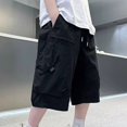 thumbnail image 5 of Cowsor Boy's Summer Cargo Shorts Elastic Waist Comfy Cotton Loose Shorts, 5 of 5
