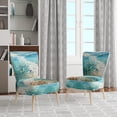 thumbnail image 2 of Designart "Beach Photo Oceanic flow XII" Teal Beach Upholstered Accent Chair - Nautical & Coastal Arm Chair For Living Room, 2 of 5