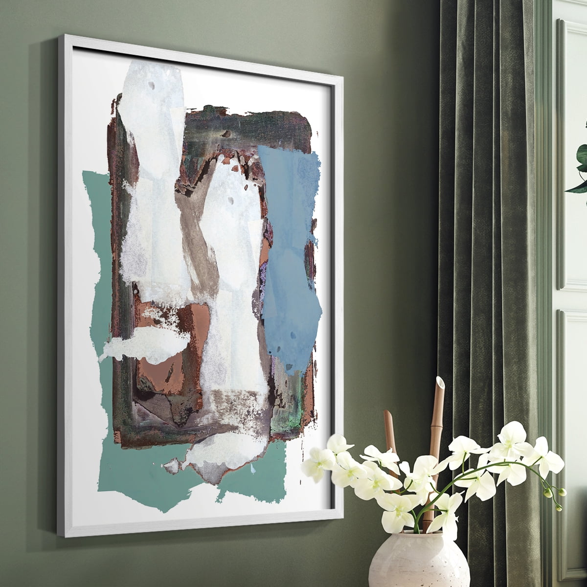 Brights Soft Wash I Framed Print in White Solid Wood Framed Print No Nail Hanging