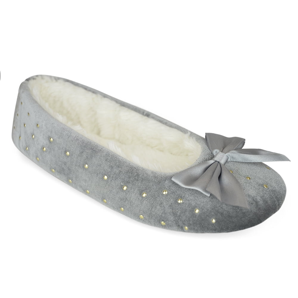 velour ballerina slippers