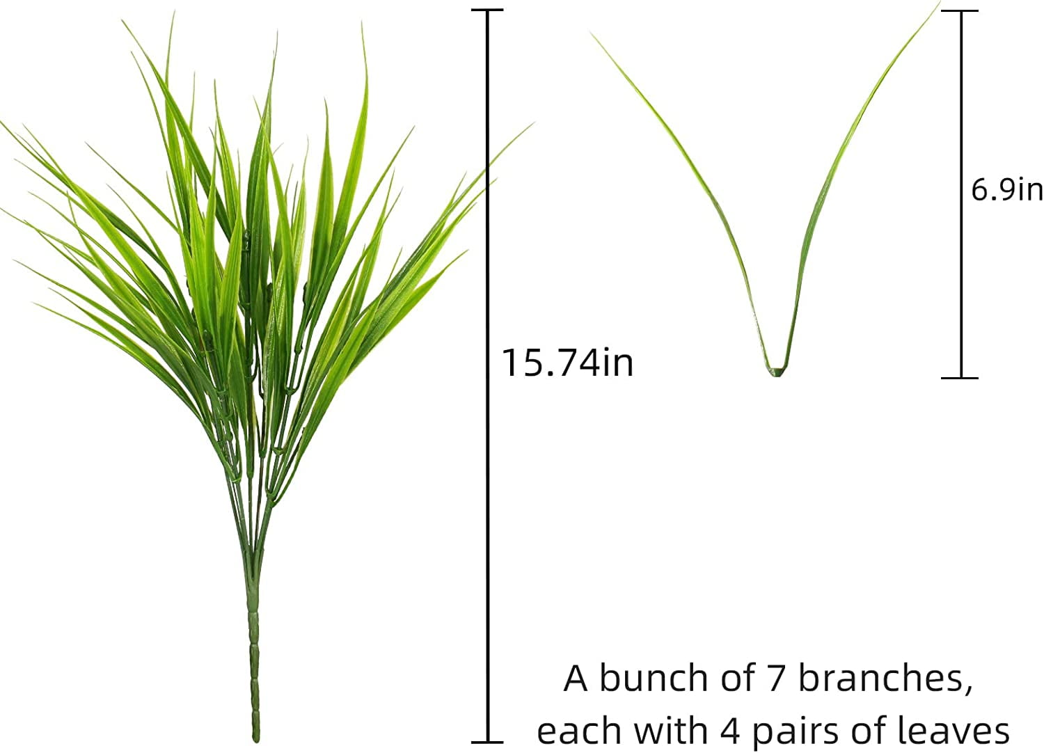 12 Bundles Artificial Plants Outdoor Fake Monkey Grass with Flowers for Pot Garden Verandah Decor for Window Garden Office Patio Hanging Planter Pathway Front Porch (Grass with Flowers)