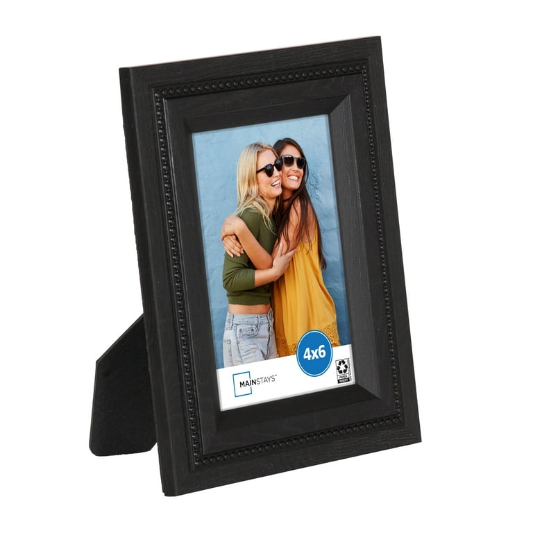 Mainstays 4x6 Beaded Black Tabletop Picture Frame 