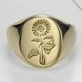 thumbnail image 3 of YAZI Jewelers Stainless Steel Sun Flower Pattern Signet Style Wedding Engagement Promise Anniversary Statement Ring, 3 of 9