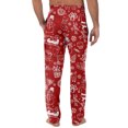 thumbnail image 4 of Fabrcox Christmas Home Pajamas Bottoms for Men Christmas Tree Printed Drawstring Pj Pants with Pockets Casual Elastic Waist Straight Leg Lounge Bottoms, Deep Red L, 4 of 6