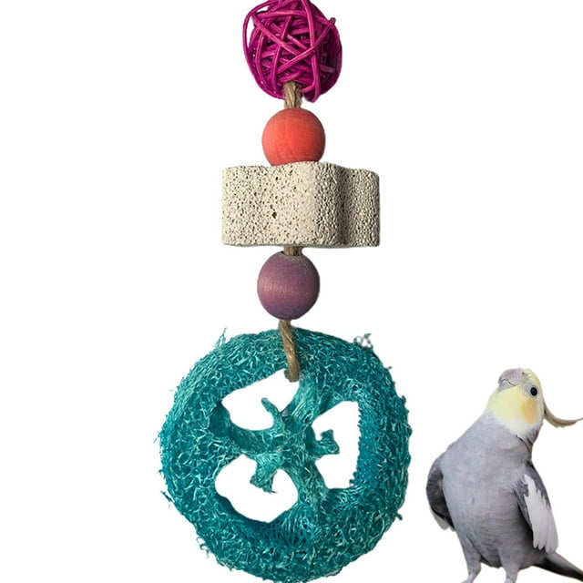 Parrot Chewing Toy Hanging: Bird Beak Grinding Stone Bird Cage Toy for Parakeets
