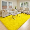 thumbnail image 4 of Homore Cute Fluffy Velvet Carpet Soft Washable Area Rugs for Bedroom/ Living Room Decoration,8'x10',Yellow, 4 of 7